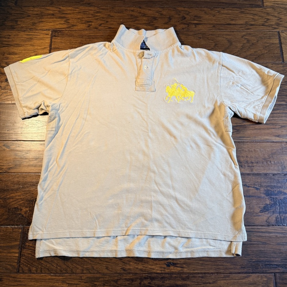 VTG Polo Ralph Lauren Shirt Mens 2XL Custom Double Big Pony Horsemen 3 Patch USA - Picture 2 of 16